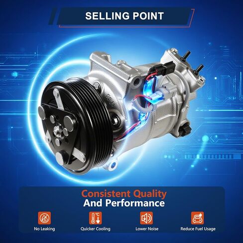 92600-3SH0A مكيف الهواء ضاغط A/C متوافق مع نيسان سنترا L4 1.8L 2013-2019 استبدال # 92600-3SH1A 92600-3SH1B 92600-3SH1C 92600-3SHA0A 92600-4FU1A 97585 98585 in Kuwait