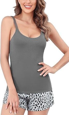 Ladies Pyjamas Sets Cotton Pjs Soft Two Piece Sleepwear Loungewear Adjustment Strap in Saudi Arabia
