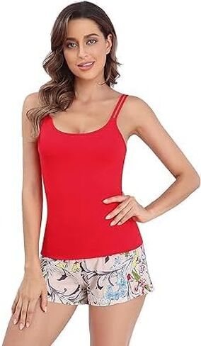 Ladies Pyjamas Sets Cotton Pjs Soft Two Piece Sleepwear Loungewear Adjustment Strap in Saudi Arabia