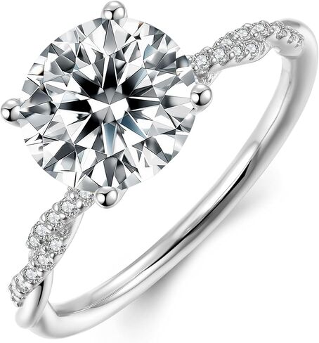 1 قيراط/2 قيراط/3 قيراط خاتم الخطوبة مويسانيتي للنساء قطع دائري 14 قيراط ذهب فيرميل 925 خواتم وعد من الفضة الاسترليني لها لعيد الحب وعيد الأم والذكرى السنوية لعيد الميلاد مقاس 5 إلى 12 in Kuwait