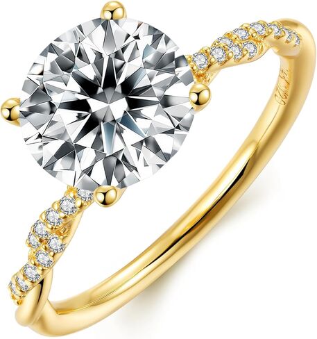 1 قيراط/2 قيراط/3 قيراط خاتم الخطوبة مويسانيتي للنساء قطع دائري 14 قيراط ذهب فيرميل 925 خواتم وعد من الفضة الاسترليني لها لعيد الحب وعيد الأم والذكرى السنوية لعيد الميلاد مقاس 5 إلى 12 in Kuwait