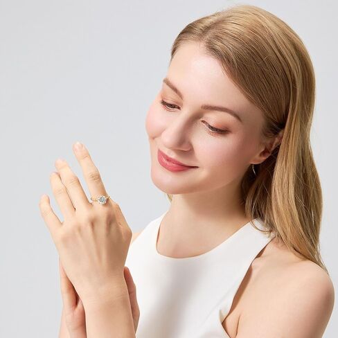 1 قيراط/2 قيراط/3 قيراط خاتم الخطوبة مويسانيتي للنساء قطع دائري 14 قيراط ذهب فيرميل 925 خواتم وعد من الفضة الاسترليني لها لعيد الحب وعيد الأم والذكرى السنوية لعيد الميلاد مقاس 5 إلى 12 in Kuwait