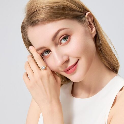 1 قيراط/2 قيراط/3 قيراط خاتم الخطوبة مويسانيتي للنساء قطع دائري 14 قيراط ذهب فيرميل 925 خواتم وعد من الفضة الاسترليني لها لعيد الحب وعيد الأم والذكرى السنوية لعيد الميلاد مقاس 5 إلى 12 in Kuwait