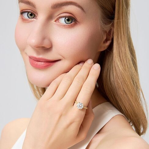 1 قيراط/2 قيراط/3 قيراط خاتم الخطوبة مويسانيتي للنساء قطع دائري 14 قيراط ذهب فيرميل 925 خواتم وعد من الفضة الاسترليني لها لعيد الحب وعيد الأم والذكرى السنوية لعيد الميلاد مقاس 5 إلى 12 in Kuwait