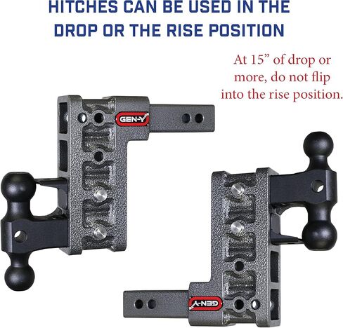 وصلة سحب GEN-Y Hitch Offset لجهاز استقبال 2.5 بوصة - ارتفاع 3 بوصات/9 بوصات قطرة مع 5 أوضاع قابلة للتعديل، تتضمن حامل كروي مزدوج ودبوس قفل، سعة سحب 21000 رطل، ووزن اللسان 3000 رطل in Saudi Arabia