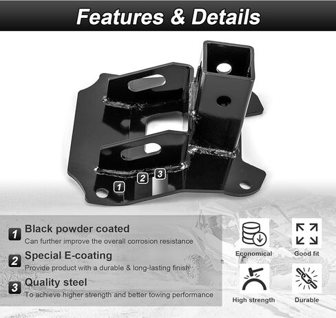 2" Rear Trailer Hitch No Drilling & Shackle Receiver with 3/4'' D Ring and 7/8" Locking Pin Compatible with Honda Talon 1000R 1000X 1000-4 2019-2024 in Kuwait