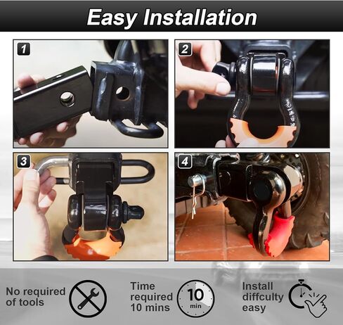 2" Rear Trailer Hitch No Drilling & Shackle Receiver with 3/4'' D Ring and 7/8" Locking Pin Compatible with Honda Talon 1000R 1000X 1000-4 2019-2024 in Kuwait