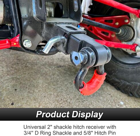 2" Rear Trailer Hitch No Drilling & Shackle Receiver with 3/4'' D Ring and 7/8" Locking Pin Compatible with Honda Talon 1000R 1000X 1000-4 2019-2024 in Kuwait