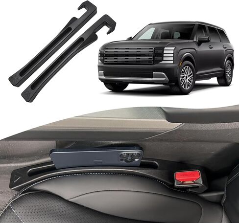 حشو فجوات مقعد Hyun-dai Palisade، منظم حشو فجوات مقعد السيارة يمنع الأشياء من إسقاط الملحقات الداخلية المخصصة لـ H-yun-dai، عبوة سوداء مكونة من قطعتين in Kuwait