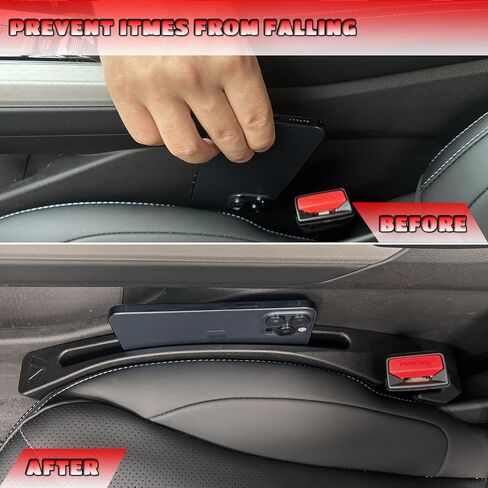 حشو فجوات مقعد Hyun-dai Palisade، منظم حشو فجوات مقعد السيارة يمنع الأشياء من إسقاط الملحقات الداخلية المخصصة لـ H-yun-dai، عبوة سوداء مكونة من قطعتين in Kuwait