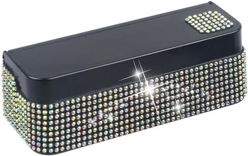 Bling Coin Holder for Car, 4 Compartment Car Organizers Storage with Rhinestones, Compatible with Quarter, Nickel, Pennies, Dimes, Universal Coin Organizer for Car Truck SUV Trucks in Saudi Arabia