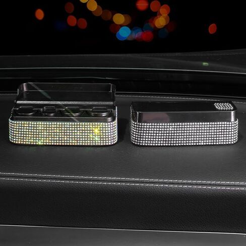 Bling Coin Holder for Car, 4 Compartment Car Organizers Storage with Rhinestones, Compatible with Quarter, Nickel, Pennies, Dimes, Universal Coin Organizer for Car Truck SUV Trucks in Saudi Arabia