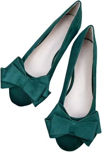 فستان نسائي مذهل حذاء مسطح لطيف بمقدمة مستديرة وعقدة على شكل فيونكة حذاء باليه مريح حذاء مسطح كاجوال سهل الارتداء 2 in Kuwait