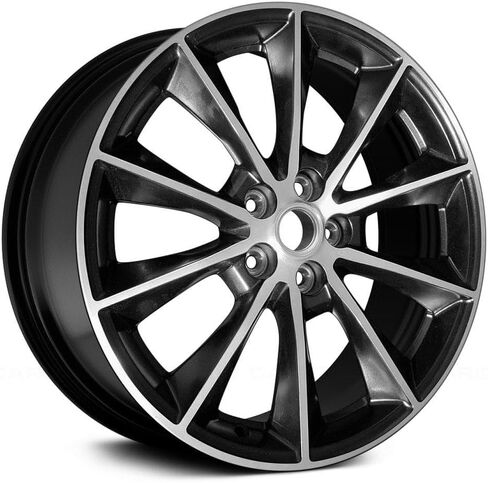 حافة معدنية مقاس 19 بوصة لسيارة Ford Mustang مقاس 19 × 8.5 بوصة موديل 2015-2016 و5 قضبان على شكل حرف V وأسود يناسب 560-10032، FR3J1007AA - Reman in Saudi Arabia