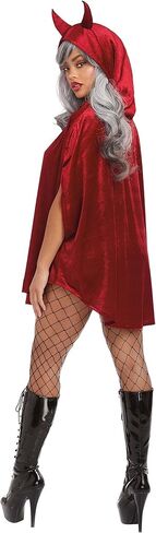 زي Dreamgirl النسائي Devil Velvet Poncho، زي الشيطان للبالغين في الهالوين in Kuwait