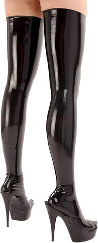 IOKUKI Latex Rubber Thigh Socks for Women,Latex Hosiery Stockings Handmade Theme Party Club Accessories in Kuwait
