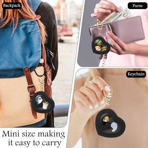2 Pcs Heart Shaped Pin Display Keychain Portable Enamel Pin Trading Holder Dustproof Badge Storage Bag for Collectors Gifts in Saudi Arabia