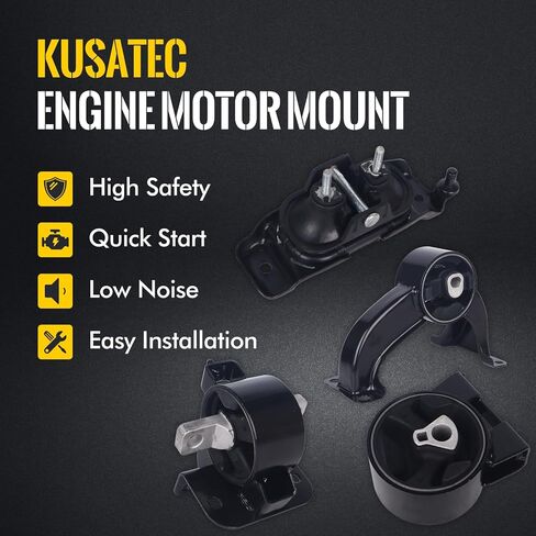 KUSATEC 4PCS Engine Motor & Transsmission Mount Set Compatible with Volkswagen Routan 2009 2010; Dodge Grand Caravan/Chrysler Town & Country 2008 2009 2010, Replacement for A5654 A5525 A5480 A5493 in Saudi Arabia