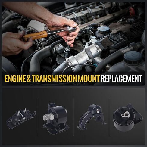 KUSATEC 4PCS Engine Motor & Transsmission Mount Set Compatible with Volkswagen Routan 2009 2010; Dodge Grand Caravan/Chrysler Town & Country 2008 2009 2010, Replacement for A5654 A5525 A5480 A5493 in Saudi Arabia
