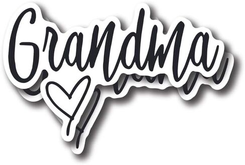 Grandma Heart Sticker - Cute Simple Cursive Monoline Sticker - Gift for Grandma Granny- Premium Quality Vinyl Bumper Stickers 2-Pack | 5-Inch on Widest Side | Made in USA - FHJ823 in Saudi Arabia