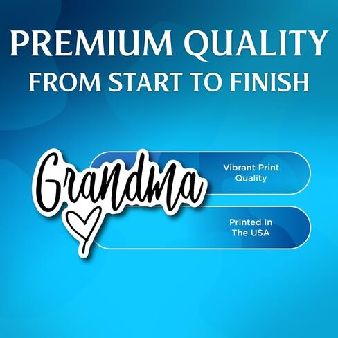Grandma Heart Sticker - Cute Simple Cursive Monoline Sticker - Gift for Grandma Granny- Premium Quality Vinyl Bumper Stickers 2-Pack | 5-Inch on Widest Side | Made in USA - FHJ823 in Saudi Arabia