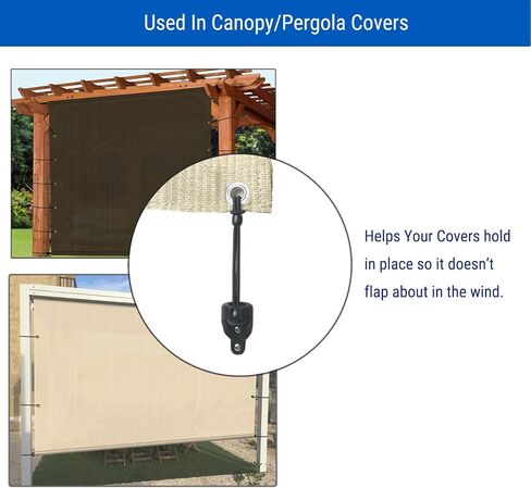 طقم قطع غيار للظلال من أجل الظل/الستائر الخارجية من Coolaroo، ستائر دوارة خارجية/داخلية وأغطية المظلة/العريشة (8 بوصة، أسود، مجموعة واحدة) in Kuwait