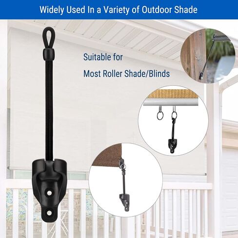 طقم قطع غيار للظلال من أجل الظل/الستائر الخارجية من Coolaroo، ستائر دوارة خارجية/داخلية وأغطية المظلة/العريشة (8 بوصة، أسود، مجموعة واحدة) in Kuwait