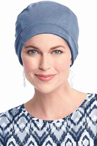 أغطية الرأس قبعة مريحة من القطن غير محدودة | قبعات العلاج الكيميائي لمرضى السرطان من الدنيم المتوسط in Kuwait