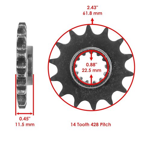 Caltric Drive Chain & Sprockets Kit Compatible with Kawasaki KLX125 2003 2004 2005 2006 in Saudi Arabia