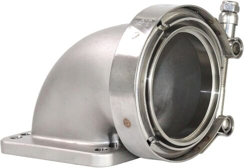 3.0 "V-Band Turbo 90 درجة الكوع النازل شفة محول أطقم يلقي 304 الفولاذ المقاوم للصدأ لشاحن توربيني T3 T4 مع البراغي in Kuwait