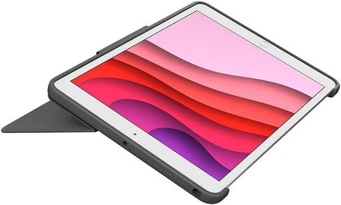 حافظة لوحة المفاتيح Logitech Combo Touch لجهاز iPad (الجيل السابع والثامن) مع لوحة التتبع ولوحة المفاتيح اللاسلكية وتقنية الموصل الذكي - Graphite Apple Exclusive in Saudi Arabia