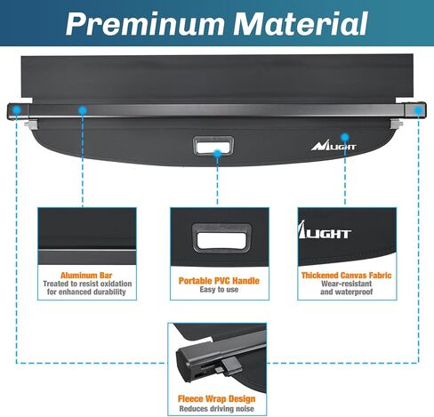 Nilight Cargo Cover Fit for Toyota RAV4 2019 2020 2021 2022 2023 2024 2025, Retractable Privacy Security Shield Shade Rear Trunk Cover, with Trunk Storage Net in Saudi Arabia