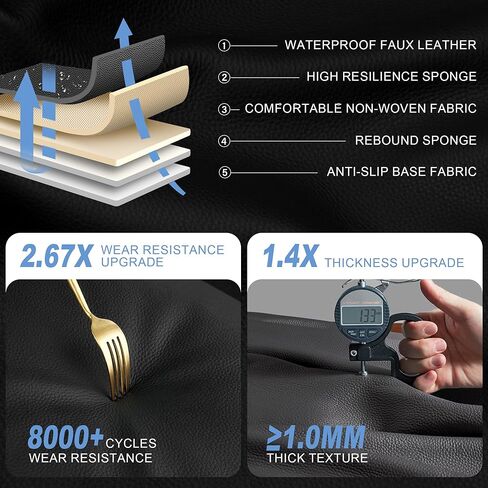 AOMSAZTO Car Seat Covers Custom Fit for Jeep Wrangler JL 4-Door 2018 2019 2020 2021 2022 2023 2024 2025 2026,Faux Leather Seat Protectors for Truck Pickup（5 Seats,Black） in Saudi Arabia