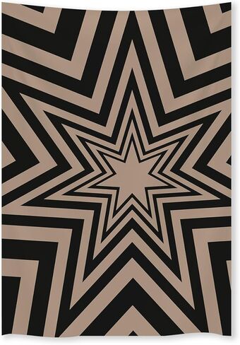الأسود والبيج هندسية نجمة نسيج Y2K الجمالية وسط المدينة فتاة الجدار شنقا خمر العصرية الهبي جدار الفن للنساء الفتيات هدية غرفة المعيشة غرفة نوم جدار ديكور 40x60 بوصة in Kuwait