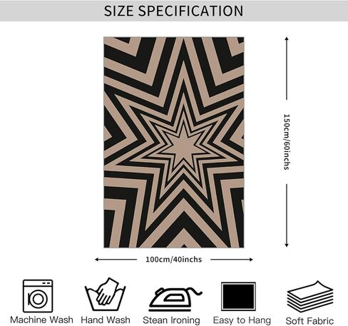 الأسود والبيج هندسية نجمة نسيج Y2K الجمالية وسط المدينة فتاة الجدار شنقا خمر العصرية الهبي جدار الفن للنساء الفتيات هدية غرفة المعيشة غرفة نوم جدار ديكور 40x60 بوصة in Kuwait