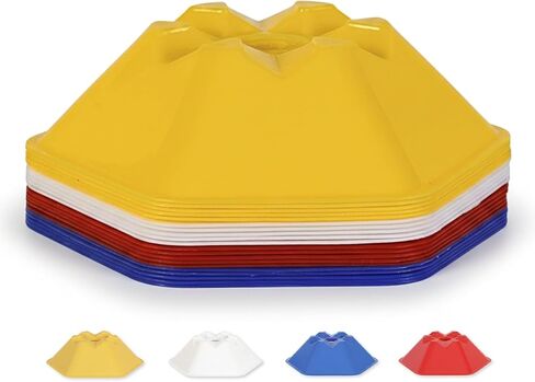 مخاريط سداسية للتدريب على الرشاقة من جي إس آي - 20 مخروطًا مع خيار 4 ألوان - لتدريب الأطفال والكلاب - مخروط/عائق قابل للتحويل in Kuwait