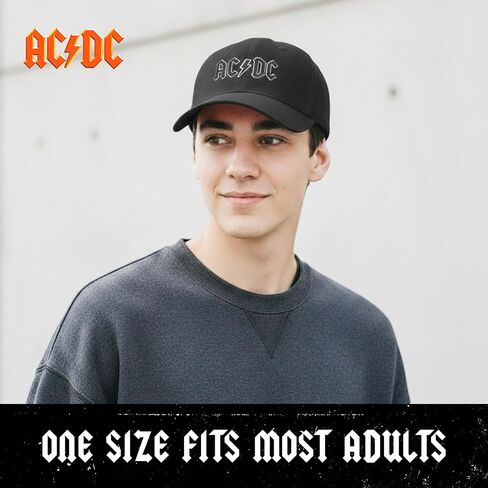 قبعة بيسبول AC/DC، قبعة مطرزة لفرقة الروك، قبعة ذات حافة منحنية، إغلاق قابل للتعديل، أسود in Saudi Arabia