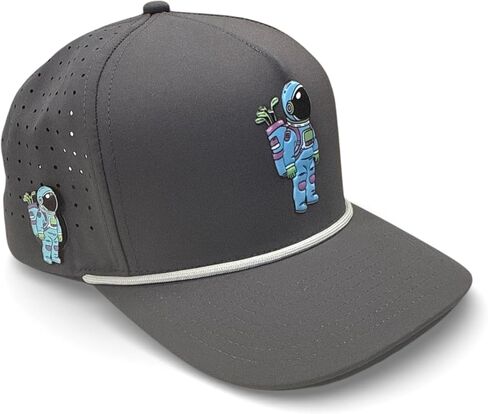 Logie Joe's Astronaut Walker Golf Hat | Snapback Cap | Built-in Magnetic Ball Marker Holder + Marker Included | Adjustable Grey in Kuwait
