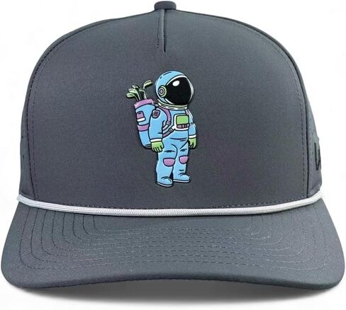 Logie Joe's Astronaut Walker Golf Hat | Snapback Cap | Built-in Magnetic Ball Marker Holder + Marker Included | Adjustable Grey in Kuwait