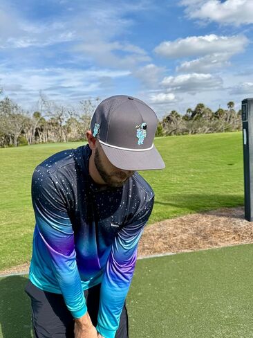 Logie Joe's Astronaut Walker Golf Hat | Snapback Cap | Built-in Magnetic Ball Marker Holder + Marker Included | Adjustable Grey in Kuwait