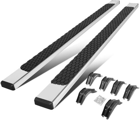 Auto Dynasty Running Boards Compatible with 1999-2016 Ford F-250 F-350 F-450 F-550 Super Duty Crew Cab, Stainless Steel Side Step Nerf Bar, 5 Inches Step Bars, Polished Chrome in Saudi Arabia