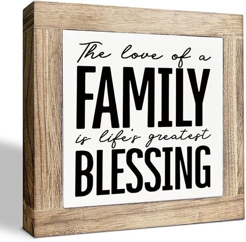 Family Signs Decor, Not Step Not Help Just Family, Wooden Box Sign Home Decorations, Shelf Table Decoration, Decorative Plaque Wood Signs, Heartwarming Gifts to Home 5.9X5.9X0.7inches in Saudi Arabia