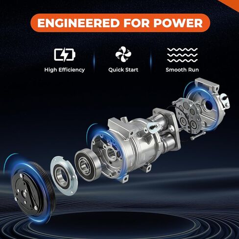 ضاغط تيار متردد من GEARLAST للسيارة، طقم ضاغط تيار متردد متوافق مع Acura MDX 2007-2013 ZDX 2010-2013، Honda Odyssey 2008-2015 Pilot 2009-2015 Ridgeline 2009-2014 يستبدل 38810RGLA02 in Kuwait