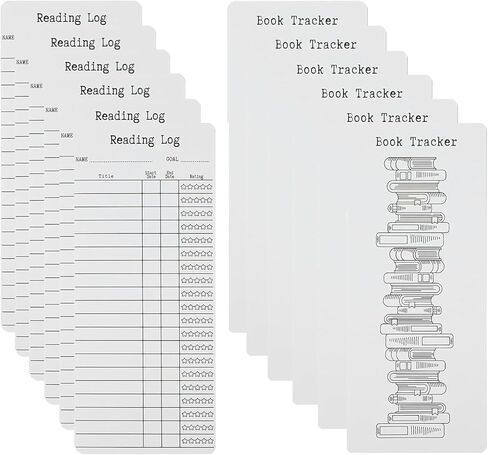 6 Pcs Book Tracker Bookmark Reading Log Bookmark Reading List Bookmark Library Card Bookmark (6) in Kuwait