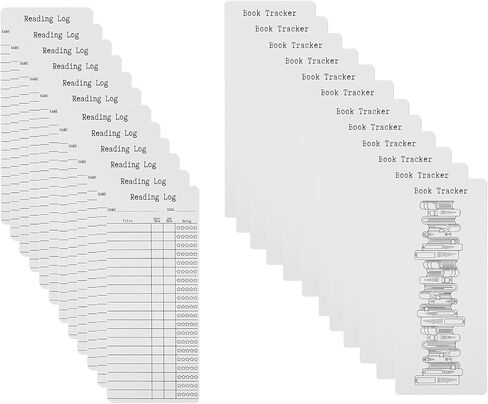 6 Pcs Book Tracker Bookmark Reading Log Bookmark Reading List Bookmark Library Card Bookmark (6) in Saudi Arabia