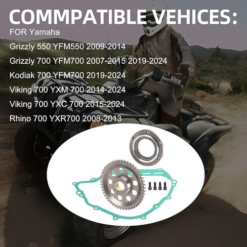 Starter One Way Clutch Idler Gear Gasket Kit for Yamaha Grizzly 550 700 Rhino Kodiak Viking 700 2007-2024 in Saudi Arabia