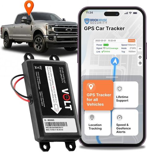 Brickhouse Security Livewire 4 4G LTE Auto GPS Tracker, Real Time Vehicle and Fleet Tracking, Geofencing, & Speed Alerts for Car & Trailer Vehicles, No Batteries Required, Subscription Plans Available in Saudi Arabia