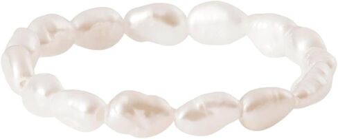 Purelei® Pearly Ring (White), Elastic Women's Ring Made of Waterproof Pearls, Elegant Ring with Keshi Pearls, Gifts for Women, Various Sizes in Kuwait