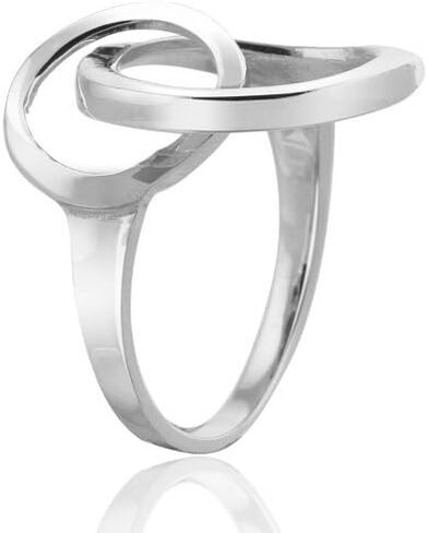 Mimi Sterling Silver Contemporary Style Double Circles O Ring Size 5, 6, 7, 8, 9, 10, 11 in Kuwait