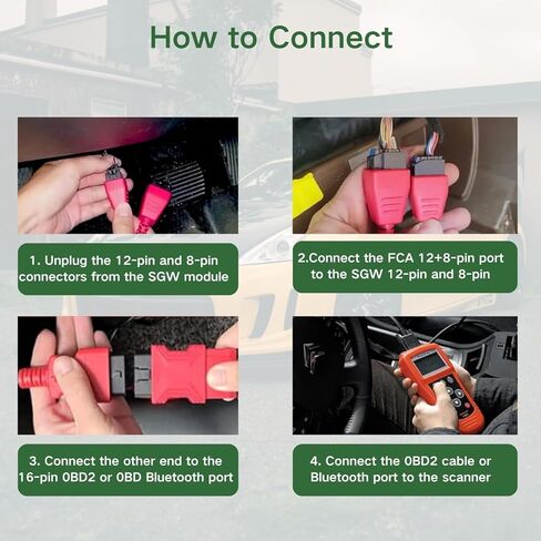 لمحول Autel الأصلي Obd2 12+8، كابل تجاوز بوابة الأمن 12 8 موصل لكرايسلر SGW المجهزة FCA SGW أداة تشخيص سيارات السيارات للماسح الضوئي MK808 MX808 MX900 MS906 MS908 in Saudi Arabia